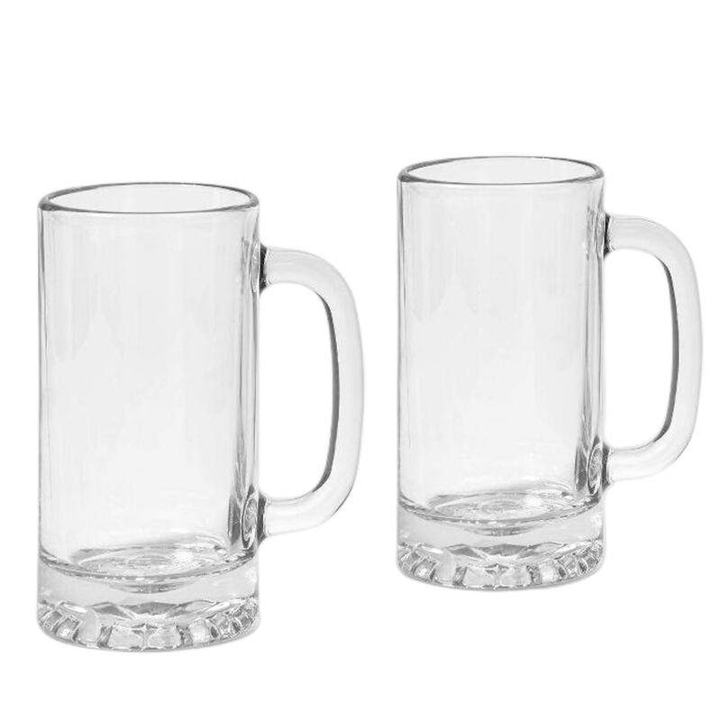 16OZ 2PK MADE IN CHINA GLASS BEER MUGS - GRACE